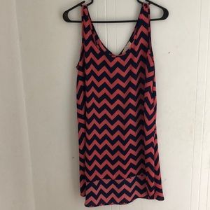 This is a chevron top with a v cut in the back.